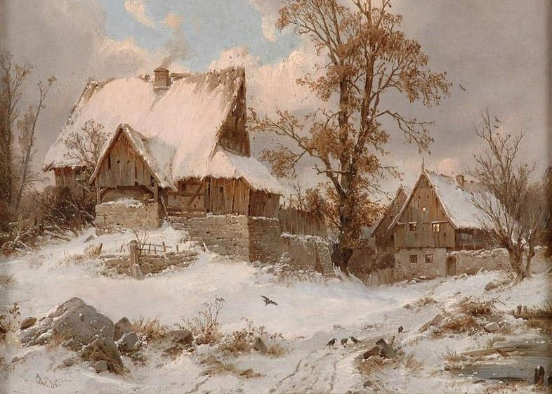 Dorfansicht im Winter